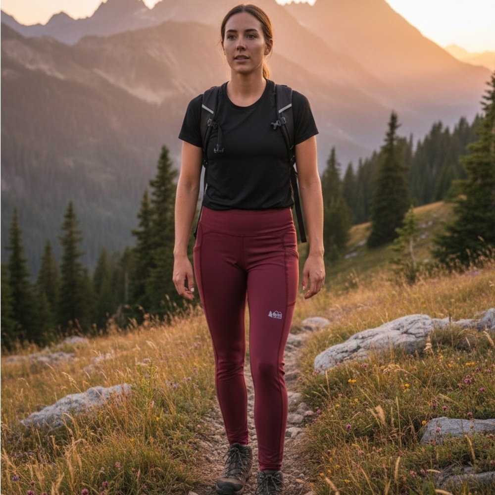 REI Women's Burgundy Outdoor Leggings